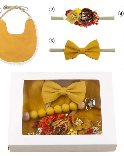 Charming Holiday Floral Baby Bib Set with Pacifier Clip - Perfect Christmas Gift