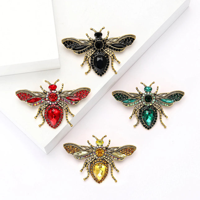 Trendy Rhinestones Bees Brooches for Women Unisex Enamels Insects Pins