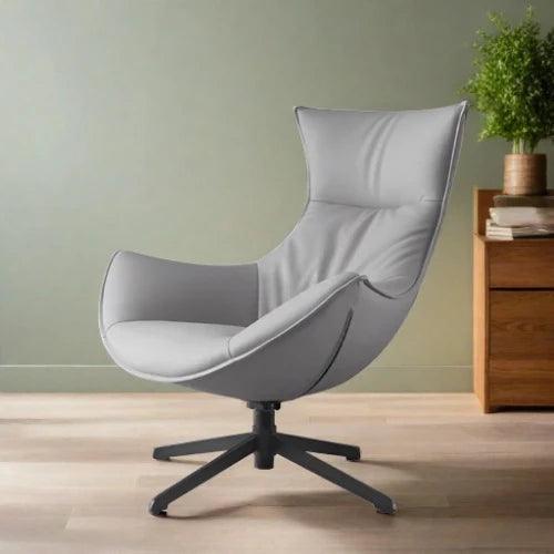 Scandinavian Luxe Leather Lounge Chair - Chic Comfort for Modern Interiors