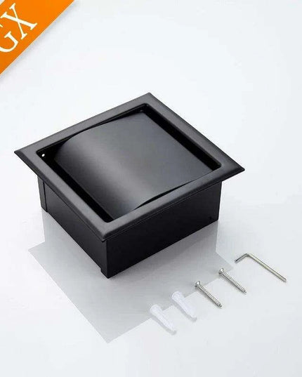 Modern Matte Black Wall-Mounted Toilet Paper Holder for Chic Bathrooms