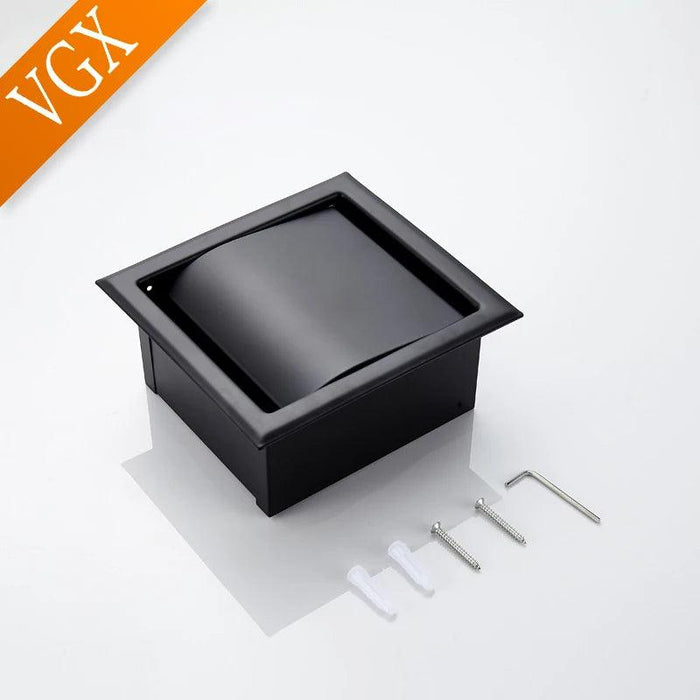 Elegant Matte Black Stainless Steel Wall Mount Toilet Paper Holder