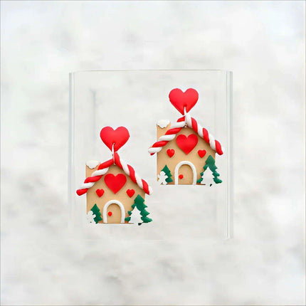 Festive Creations Earring Mold: Design Playful Red Lips & Enchanting Christmas House Shapes