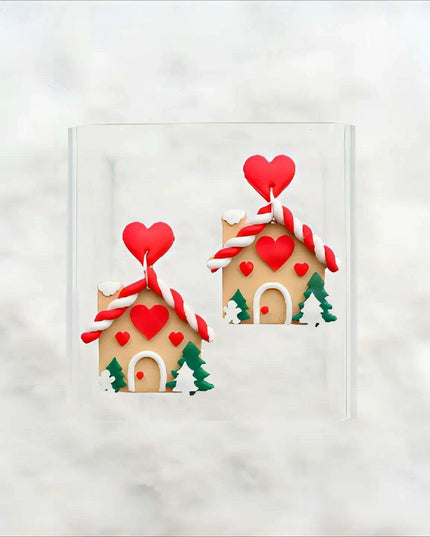 Festive Creations Earring Mold: Design Playful Red Lips & Enchanting Christmas House Shapes