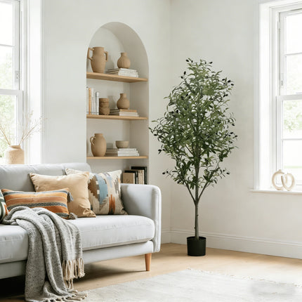 180cm 70inch Artificial Tall Potted Olive Tree, Foliage Tree for Living Room Entryway Office Modern Indoor Home Decor 180cm-70inch-artificial-tall-potted-olive-tree-foliage-tree-for-living-room-entryway-office-modern-indoor-home-decor