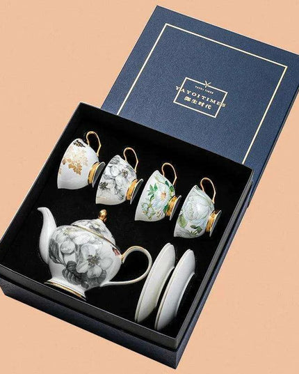 Luxurious Portable Tea and Coffee Set with Stylish Lazy Saucers