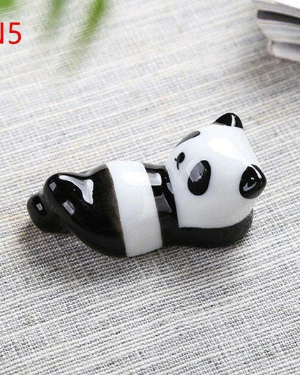Playful Panda Ceramic Chopsticks Rest - Fun Table Decor for Asian Cuisine