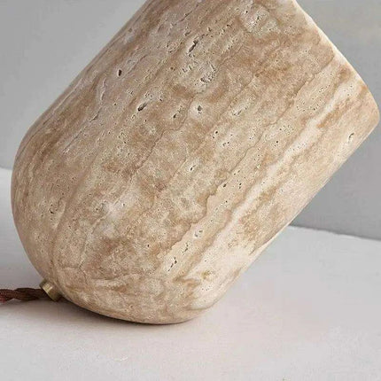 Elegant Yellow Travertine Stone LED Table Lamp for Contemporary Home Aesthetics