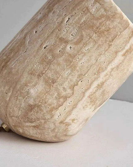Elegant Yellow Travertine Stone LED Table Lamp for Contemporary Home Aesthetics