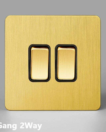 Elegant Vintage Gold Dimmer Switches with USB - 1, 2, 3 Gang 2 Way Sockets for French EU Plugs