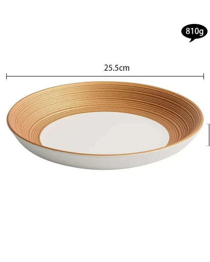 Exquisite Gold-Trimmed Ceramic Dinner Plates for Sophisticated Dining Events