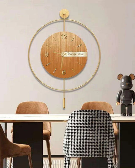 Sophisticated 3D Quartz Pendulum Wall Clock for Modern Living Spaces