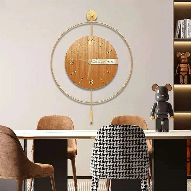 Sophisticated 3D Quartz Pendulum Wall Clock for Modern Living Spaces