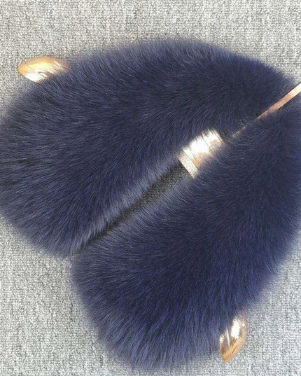 Luxury Fox Fur Winter Scarf with Versatile Detachable Collar - A Statement of Winter Elegance
