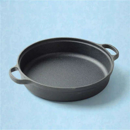 Artisan Double Handle Cast Iron Wok Pan for Versatile Cooking