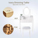 Chic White Vanity Set with Adjustable Mirror and Ample Storage Drawers