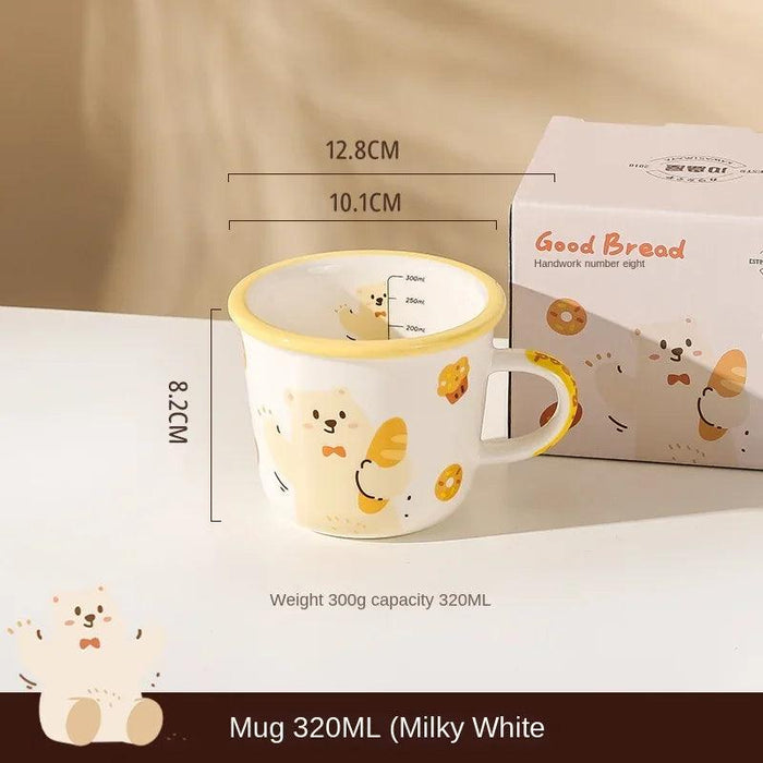 Adorable Bear Dodo Cream Kids Breakfast Bowl Set - Essential Kitchen Delight