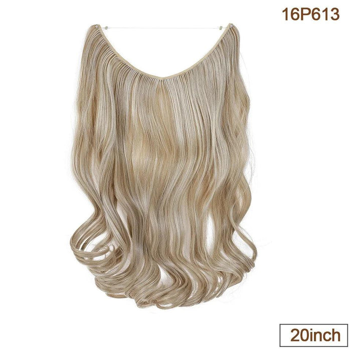 20-Inch Versatile Adjustable Invisible Wire Hair Extensions - Curly and Sleek Options