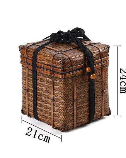 Bamboo Weave Outdoor Tea Ceremony Storage Trunk - Perfect for Nature Lovers