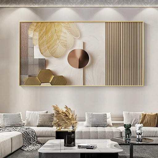 Golden Nordic Charm Canvas Prints for Elegant Home Decor