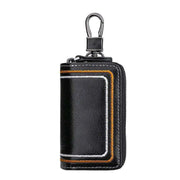 Sophisticated Dual-Pocket Genuine Leather Key Holder