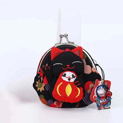 Floral Maneki Neko Wallet - A Stylish Coin Purse for Everyone