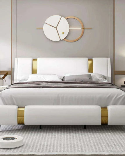 Elegant Golden Upholstered Adjustable Bed Frame
