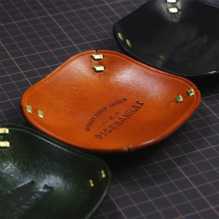 Elegant Italian Style Leather Tray - Perfect for Keys, Jewelry, and Cosmetics