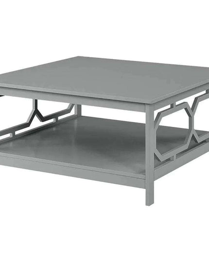 Sleek Gray Coffee Table with Hidden Storage and Ample Display Space