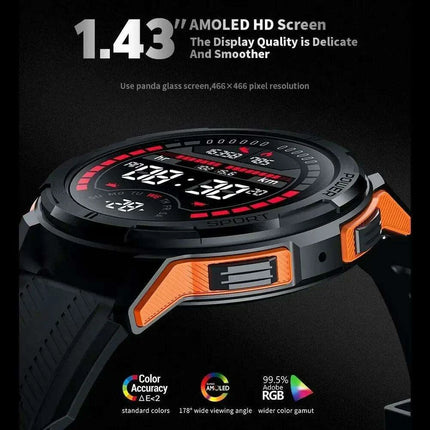 2024 All-Weather AMOLED Smartwatch with Advanced Health Tracking and Bluetooth Sync for iOS and Android