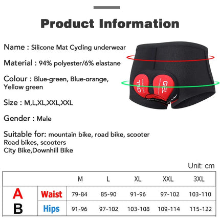 Men's 5D Gel Pad Cycling Shorts — Breathable Padded Bike Underwear