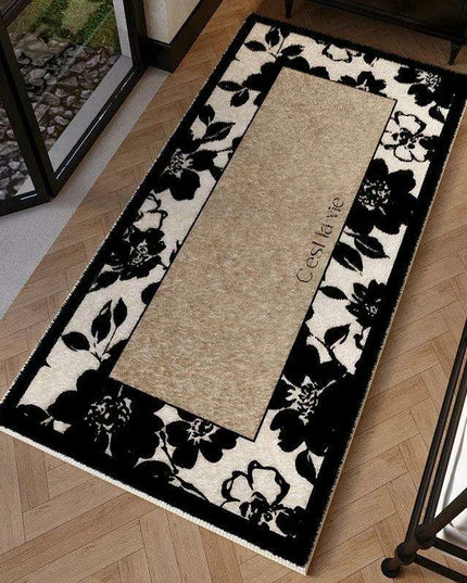 Chic French Botanical Plush Area Rug - Elevate Your Home Aesthetic