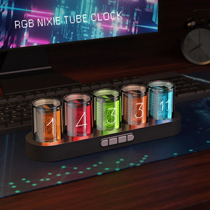 Digital Nixie-Style LED Clock with RGB Lighting and USB Output