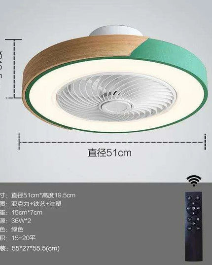 Modern Wooden Ceiling Fan with Remote Control & Adjustable LED Lighting