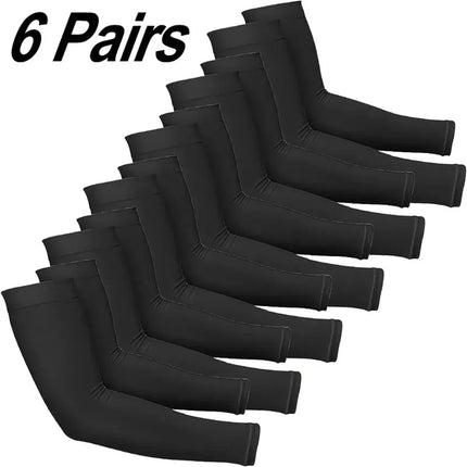 6-Pack Unisex Cooling Arm Sleeves — UV Protection & Compression