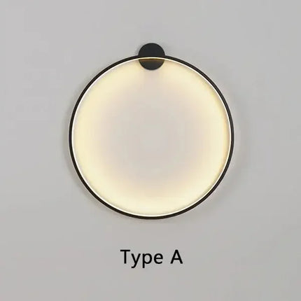 Nordic Round Ring LED Wall Sconce — USB & AC, Black or Gold, D30–D120cm | Très Élite