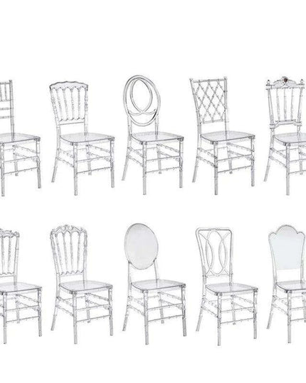 Elegant 50-Piece Clear Acrylic Chiavari Chairs for Sophisticated Celebrations