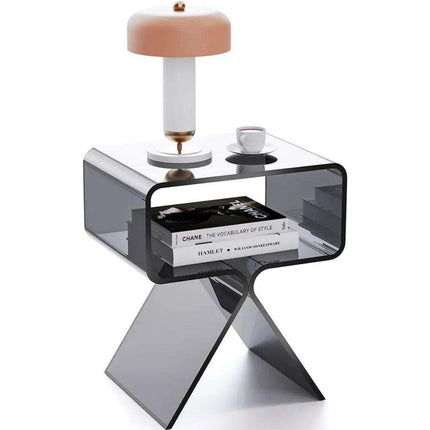 Sleek Black Acrylic Nightstand - Modern Design for Elegant Home Decor