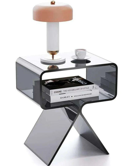 Sleek Black Acrylic Nightstand - Modern Design for Elegant Home Decor