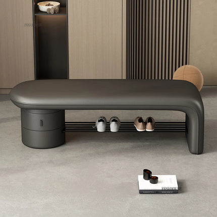 Treasure Home Modern Shoe Changing Stool with Drawers & Minimalist Des