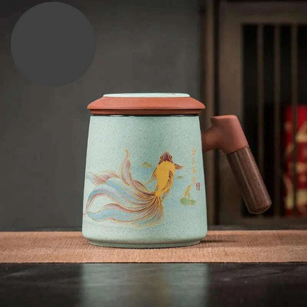 Sophisticated Purple Clay Travel Tea Mug Set with Infuser and Lid - 400ml for Office and Leisure