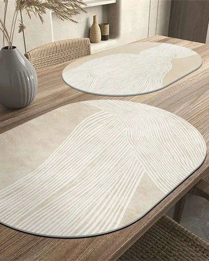 Sophisticated Oval Leather Dining Placemats Set with Heat Resistance and Non-Slip Design - Perfect for Every Meal