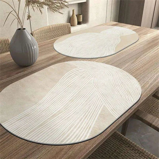 Sophisticated Oval Leather Dining Placemats Set with Heat Resistance and Non-Slip Design - Perfect for Every Meal