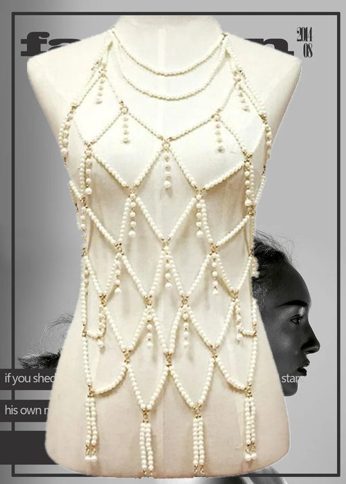 Opulent Imitation Pearl Body Jewelry Set: Handcrafted Elegance Collection