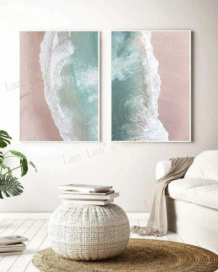 Tropical Bliss: Pink Sands & Palms Wall Art Print