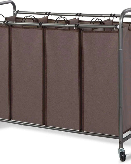 4-Section Portable Laundry Organizer with Waterproof Bags for Effortless Sorting