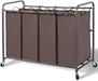 4-Section Portable Laundry Organizer with Waterproof Bags for Effortless Sorting