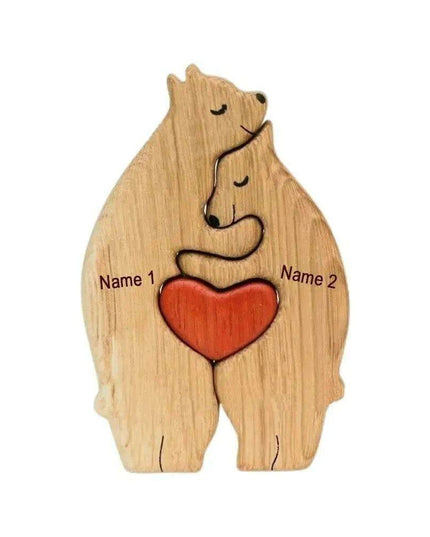 Customizable Bear Family Wooden Puzzle - A Unique Keepsake to Celebrate Family Love