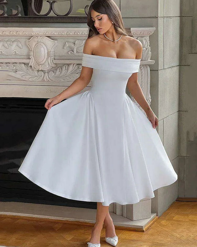 Off-shoulder Backless Sexy Midi Dress