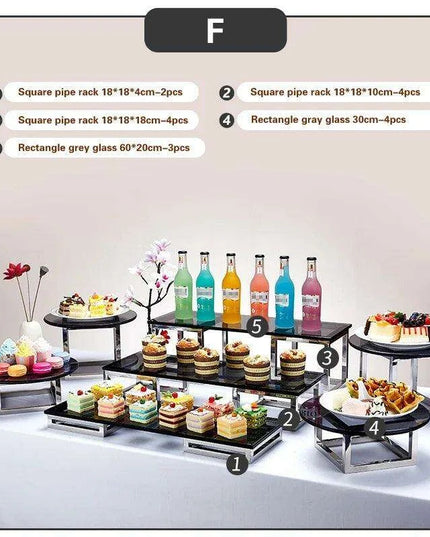 Elegant Stainless Steel Tea Buffet Stand for Sophisticated Entertaining