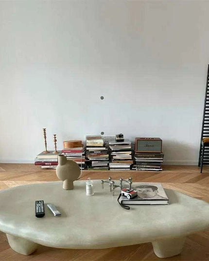 Contemporary Irregular Wood Low Table for Stylish Floor Seating